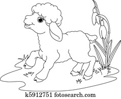Easter lamb. Coloring page Easter lamb. Coloring page