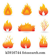 flamme, und, feuer, symbole flamme, und, feuer, symbole