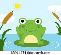 frosch, karikatur, zeichen frosch, karikatur, zeichen