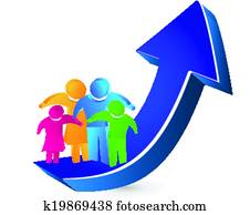 gezin, en, richtingwijzer, succes, logo