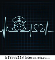 herz schlag, machen, krankenschwester, gesicht, und, herz herz schlag, machen, krankenschwester, gesicht, und, herz