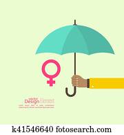 Male hand holding an umbrella. Male hand holding an umbrella.