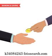 Money taking illustration