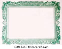 Old Vintage Stock Certificate Empty Border Frame Old Vintage Stock Certificate Empty Border Frame