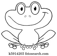 Outlined Smiling Frog Outlined Smiling Frog
