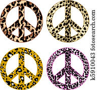 peace symbol with leopard print peace symbol with leopard print