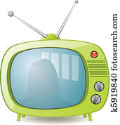 וקטור, ירוק, ראטרו, טלויזיה קובעת