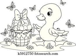 イースター, duckling., 着色, ﾍﾟｰｼﾞ