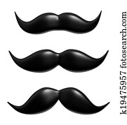 Black Mustaches set Black Mustaches set