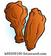 Chicken Wings Cartoon Vector Illustration Chicken Wings Cartoon Vector Illustration
