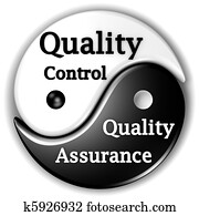 garantia qualidade, e, controle qualidade, semelhante, Ying, e, yang, é, inseparables