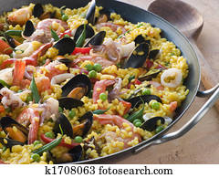 Seafood Paella in a Paella Pan Seafood Paella in a Paella Pan