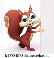 Squirrel with sign Squirrel with sign