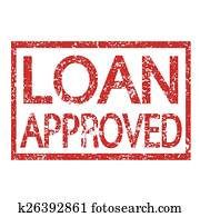 Stamp text LOAN APPROVED