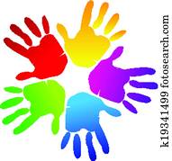 Teamwork hands logo
