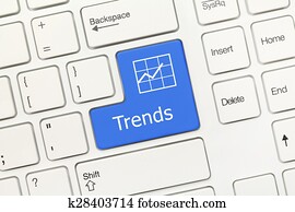 White conceptual keyboard - Trends (blue key)