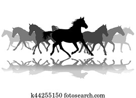 לרהוט, סוסים, צללית, רקע, דוגמה