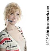 atraente, loura, recepcionista