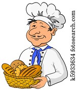 Baker with bread basket Baker with bread basket