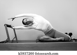 black and white pilates woman sport fitness portrait black and white pilates woman sport fitness portrait