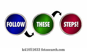 Follow These Steps Plan Process Procedure System 3d Illustration Follow These Steps Plan Process Procedure System 3d Illustration