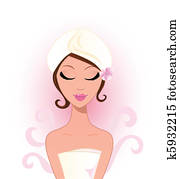 heilbad, und, wellness:, schoenheit, frau, mit, blume heilbad, und, wellness:, schoenheit, frau, mit, blume