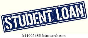 student loan square grunge stamp