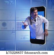 Telemedicine concept with doctor and smartphone Telemedicine concept with doctor and smartphone