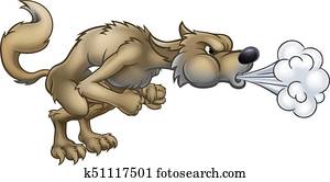 ציור היתולי, שלושה, קטן, חזירים, גדול, רע, זאב, לנשוף