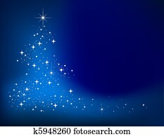 Blue abstract winter background with stars Christmas tree Blue abstract winter background with stars Christmas tree