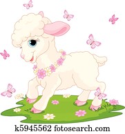 Easter lamb and butterflies Easter lamb and butterflies