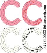 Easy alphabet maze - letter C Easy alphabet maze - letter C