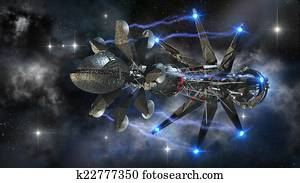 Futuristic military spacecraft Futuristic military spacecraft