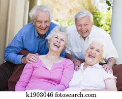Group of senior friends relaxing together