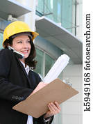 hübsche frau, architekt