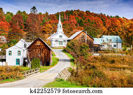 rural, vermont, outono