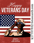 veteranos día, tarjeta de felicitación, norteamericano