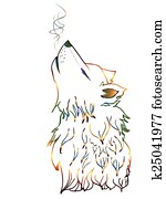 Colorful Howling Wolf Colorful Howling Wolf