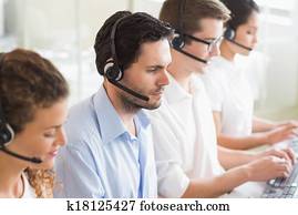 Customer service agents working Customer service agents working