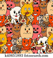Cute cats colorful background Cute cats colorful background