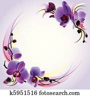 Greeting card with violet orchids Greeting card with violet orchids