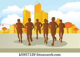 Marathon runners Marathon runners