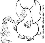 Elefant, ausmalbilder, für, erwachsene, vektor Clipart | k36303702