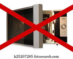 Food heating up in a microwave Clipart | kch0110 | Fotosearch