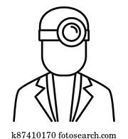 Ophthalmologist icon, outline style Ophthalmologist icon, outline style