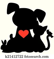Puppy Kitten Silhouette Puppy Kitten Silhouette