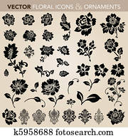 Vector Floral Ornament Set Vector Floral Ornament Set