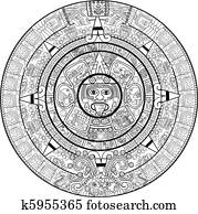 Vector Maya calendar Vector Maya calendar