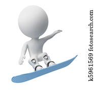 3d small people - snowboard 3d small people - snowboard