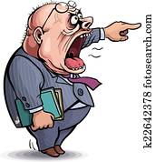 Boss. Screaming angry man pointing out Boss. Screaming angry man pointing out